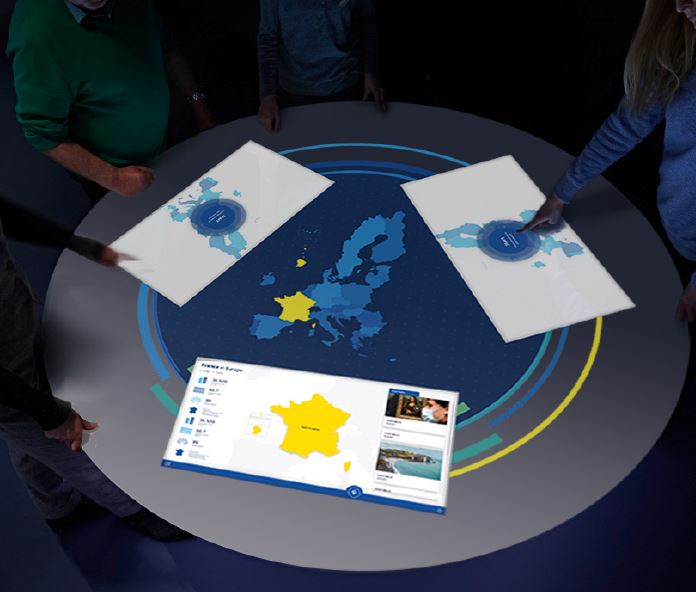 Interaktywna instalacja prezentująca kraje UE